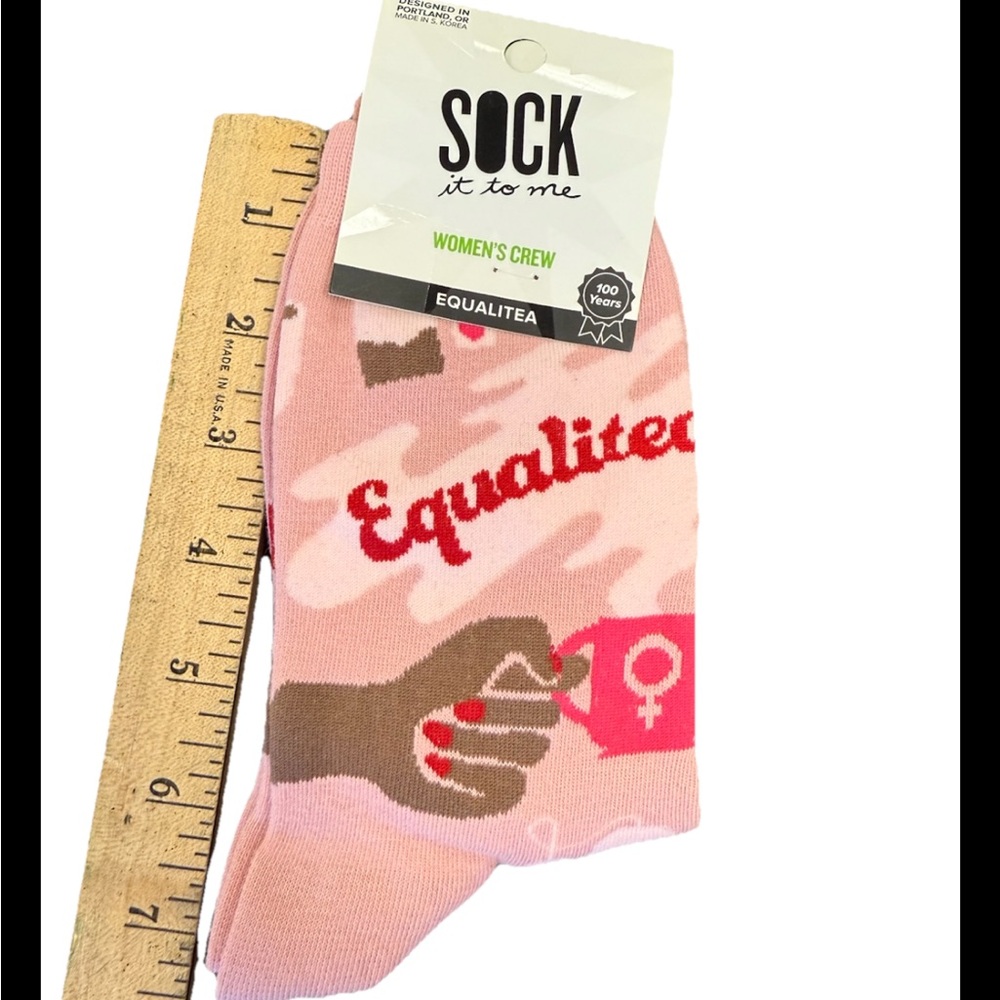 Sock it to Me Women's Crew Socks - Pink Equalitea Design